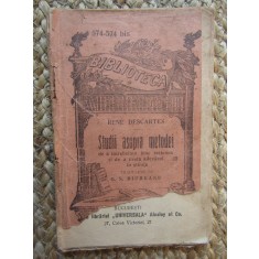 STUDII ASUPRA METODEI RENE DESCARTES BIBLIOTECA PENTRU TOTI ,NR 574