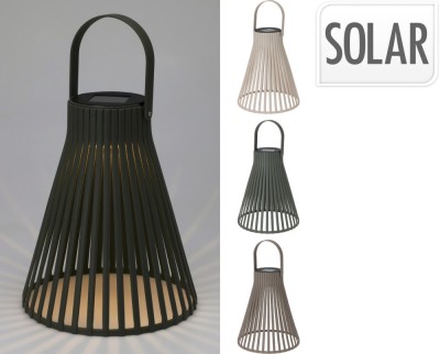 Lampa solara decorativa tip felinar cu fante verticale , pentru gradina, terasa sau balcon foto