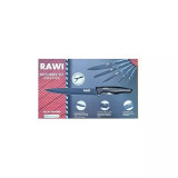 Cumpara ieftin Set de 6 cutite RAWI, din metal marmurat Negru