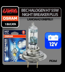 Bec Osram H7 55W PX26d 12V Night Breaker Plus 1buc - BHO794 foto
