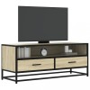 VidaXL Dulap TV stejar sonoma, 100x34,5x40 cm, lemn prelucrat și metal