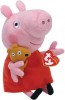 Jucarie Plus Ty Peppa Pig 15cm, Personaj Original, Moale, Multicolor, Varsta 1 An+