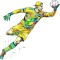 Sticker decorativ, Fotbalist, Galben, 10123ST-28