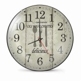 Ceas de perete Esperanza EHC018P, model Paris, text &amp;#039;&amp;#039;Delicieux&amp;#039;&amp;#039;, fond crem,30 cm