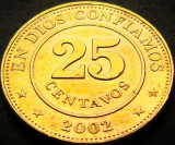 Cumpara ieftin Moneda exotica 25 CENTAVOS - NICARAGUA, anul 2002 * cod 1920, America Centrala si de Sud