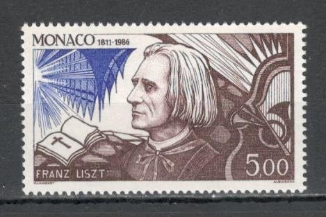 Monaco.1986 175 ani nastere F.Liszt-compozitor si pianist MM.827 Monaco.1986 175 ani nastere F.Liszt-compozitor si pianist MM.827