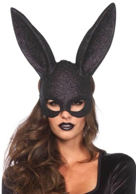 Glitter Masquerade Rabbit Mask Black foto