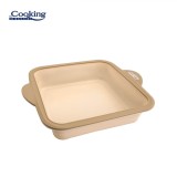 TAVA PATRATA DIN SILICON CU INEL METALIC 27.5X23X6 CM, NUVA