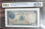 5000 lei august 1945 pcgs66 unc bancnota gradata