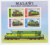 Malawi 1976 - Locomotive, trenuri, cai ferate, bloc neuzat