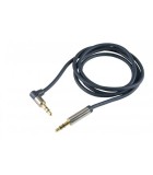 Cablu audio HiFi stereo Jack 3.5 mm - 3.5 mm 90 grade 1m dublu