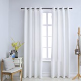Gossi draperii opace cu inele metalice, 2 buc., alb, 140 x 175 cm