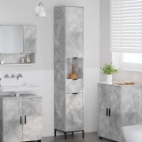 vidaXL Dulap de baie &icirc;nalt Gri beton 31.5 x 33 x 190 cm Lemn compozit