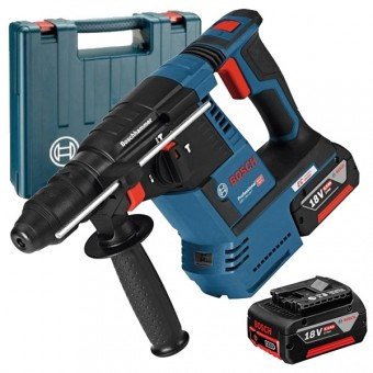 Bosch GBH 18V-26 Ciocan rotopercutor cu acumulator cu SDS plus, 18V, 2.6J + 2 x Acumulatori GBA 18V 6.0Ah + Incarcator rapid GAL 1880 CV + Valiza prof foto