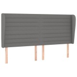Cumpara ieftin Tablie de pat cu aripioare gri inchis 183x23x118/128 cm textil