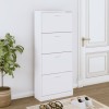 Pantofar, alb, 63x24x147 cm, lemn prelucrat