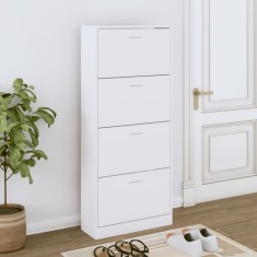 vidaXL Pantofar, alb, 63x24x147 cm, lemn prelucrat 342542