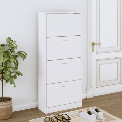 Gossi pantofar, alb, 63x24x147 cm, lemn prelucrat foto