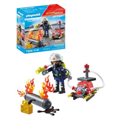 Playmobil - Pompier Playmobil cu pompa de apa foto