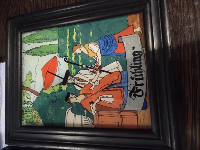 Lot vintage de 3 picturi pe sticla