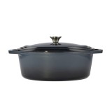 Oala Fonta Emailata Perfect Home, 6L, Gri, Capac Sticla, 33.5cm, Toate Tipurile de Plite, Inclusiv Inductie