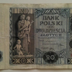 Bancnota Polonia - 20 Zlotych 11-11-1936