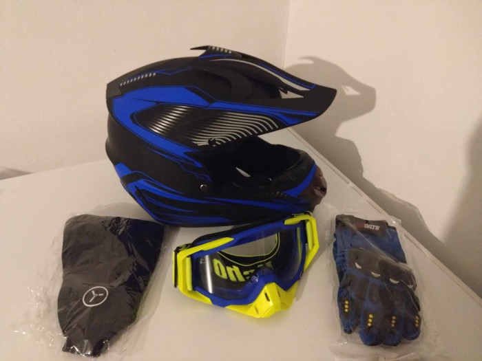 Casca moto off road/atv/enduro +cadou:ochelari+ Manusi+Cagula,XL(61-62 cm)