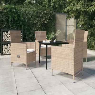 vidaXL Set de mobilier pentru grădină cu perne, 5 piese, bej foto