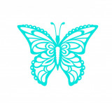 Cumpara ieftin Sticker decorativ Fluture, Turcoaz, 60 cm, 1157ST-8, Oem