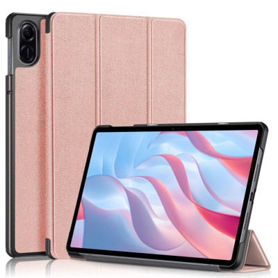 Husa tableta pentru honor pad x9 / x8 pro, foldpro cu microfibra, auto sleep/wake, rose gold foto