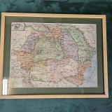 Harta didactica - ROMANIA MARE , PE REGIUNI , anii 1921 - 1930 , scara 1:2350000, 35x26 cm dimensiuni harta