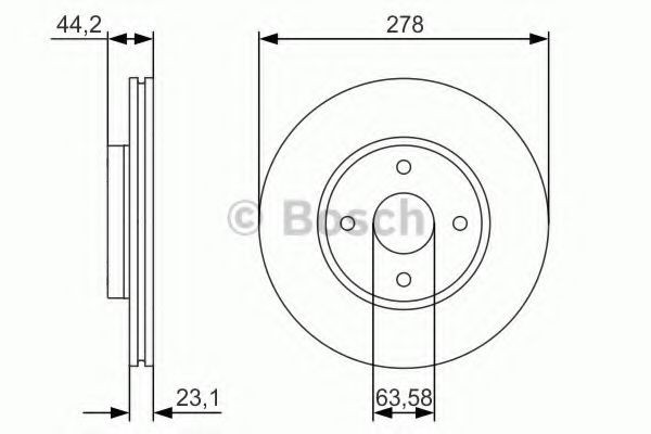 Disc frana FORD B-MAX (JK) (2012 - 2016) BOSCH 0 986 479 659