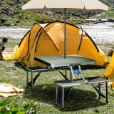 Cumpara ieftin Outsunny Masa de camping pliabila portabila argintiu