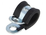 Clipsuri &Atilde;bucl&Auml; din o&Aring;&pound;el, 12mm, l&Auml;&Egrave;ime 15mm, cu protec&Aring;&pound;ie din EPDM