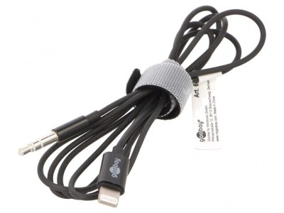 Cablu Apple Lightning la Jack 3.5mm 1m Negru foto