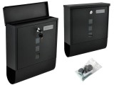 Cutie postala neagra A4 pentru exterior, cu 2 chei si suport ziare