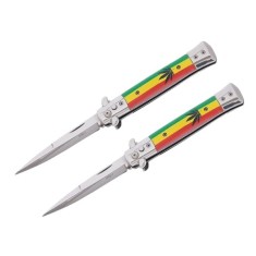 Set doua cutite pliabile cu arc sicilian, DEPOX&reg;, deschidere automată, 22 cm, multicolor