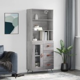 VidaXL Dulap &icirc;nalt, gri sonoma, 69,5x34x180 cm, lemn compozit