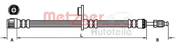 Conducta / cablu frana PEUGEOT EXPERT platou / sasiu (2007 - 2016) METZGER 4110749