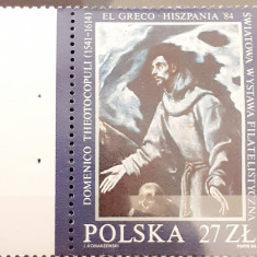 Polonia 1984 pictura, arta, expo Espana 1v. mnh