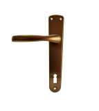 Maner usa interior, Hoppe Milano, cu sild pentru cheie, material aluminiu, culoare bronz, 90 x 32 mm