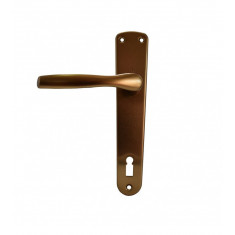 Maner usa interior, Hoppe Milano, cu sild pentru cheie, material aluminiu, culoare bronz, 90 x 32 mm