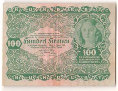 SV * Austria HUNDERT KRONEN / 100 COROANE 1922 * XF