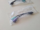PS/2 Keyboard Mouse Y Splitter Adapter 1 Male to 2 Female 6 Pin Mini DIN