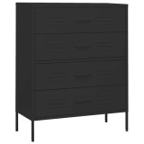 Cumpara ieftin Comoda cu sertare, negru, 80x35x101,5 cm, otel