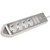 Prelungitor pentru perete/colt Brennenstuhl Estilo, 6 prize, 2xUSB, 3.1 A, cablu H05VV-F 3G1.5, 2m, Argintiu/Alb