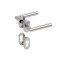 Maner inox pentru usa, cu rozeta pentru cilindru, lungime 135 mm, finisaj satinat