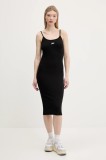 Tommy Jeans rochie culoarea negru, midi, mulată, DW0DW20330