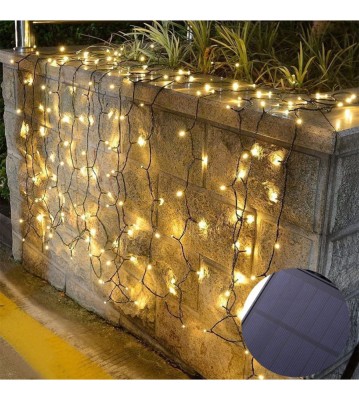 Ghirlanda luminoasa solara cu telecomanda 22M cu 200 Led-uri alb cald foto