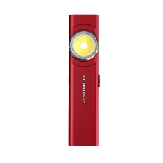Lanterna EDC Klarus E5, 600 lm, baza magnetica, clips, incarcare USB-C, EDC, dublu LED pentru apropiere si distanta, rosu